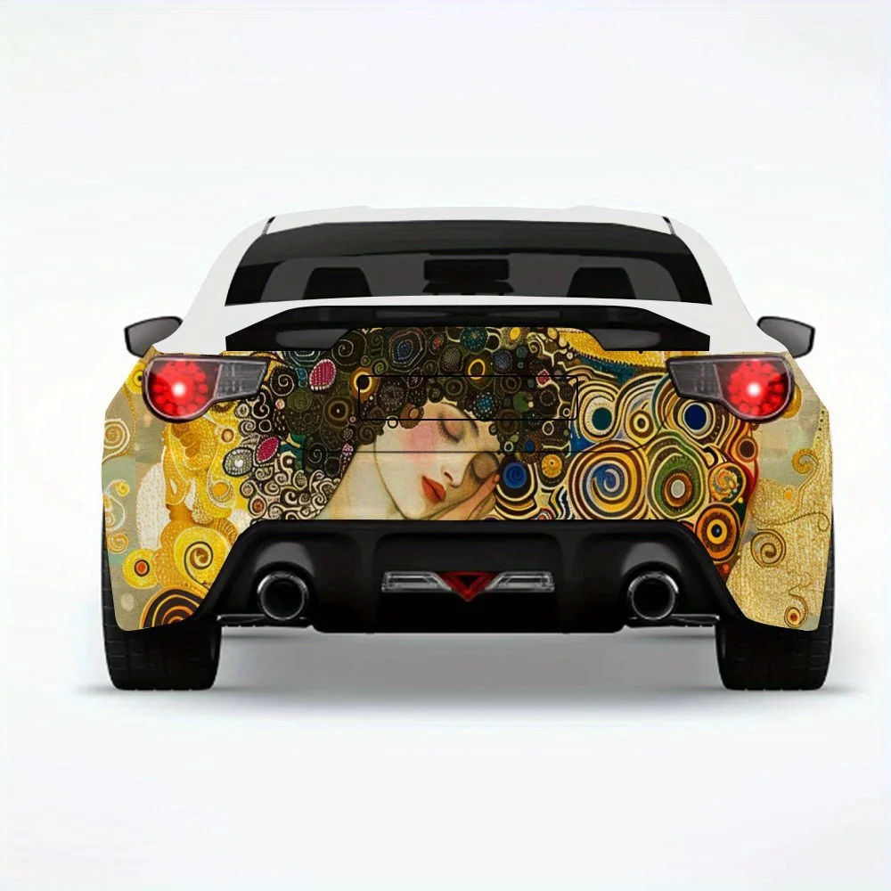 

Великолепная женская цветная карнавальная автомобильная наклейка, виниловая наклейка на заднюю часть автомобиля, водонепроницаемые самоклеящиеся виниловые наклейки для хвоста и багажа автомобиля