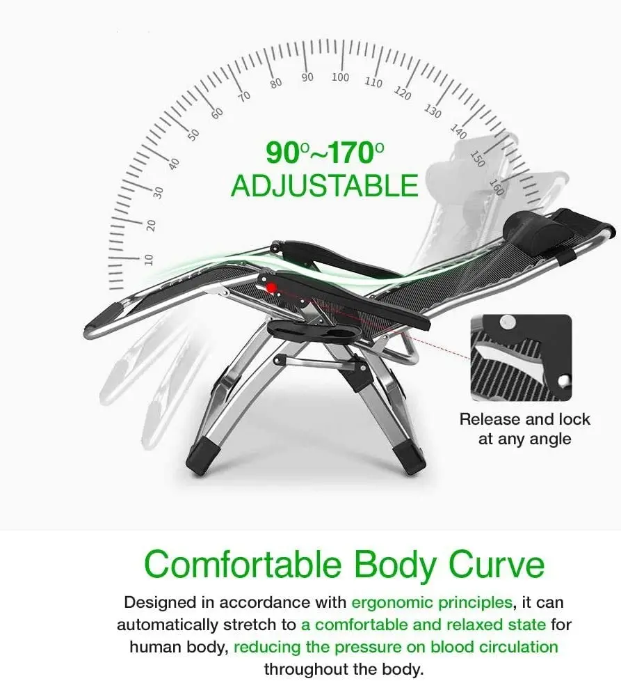 كرسي تخييم فولاذي عالي الجودة رخيص الثمن بدون جاذبية مع مسند للقدمين وخفيف الوزن ومحمول لكبار السن