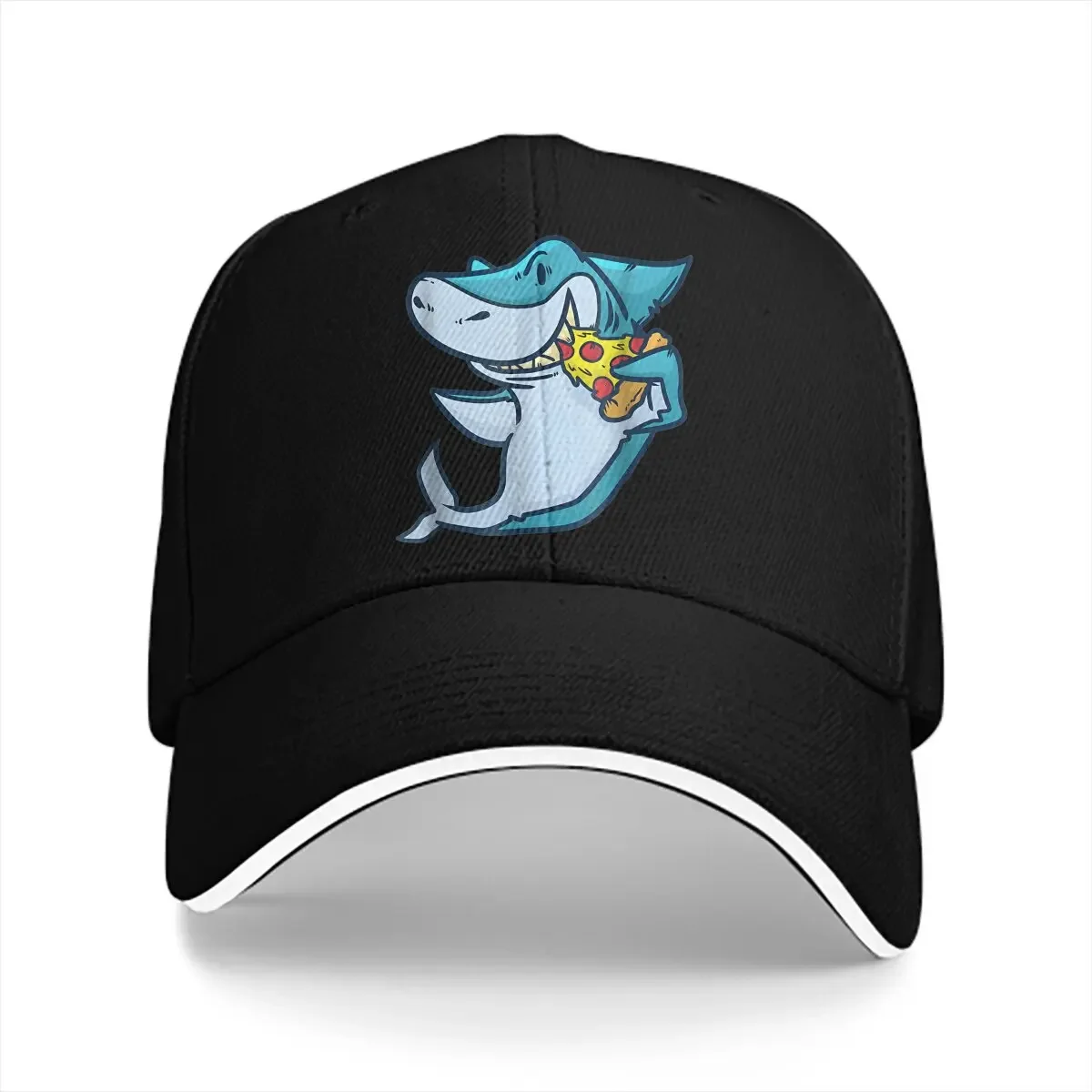 Shark Wild Animal Multicolor Hat Peaked Cap Pizza Shark Personalized Visor Protection Hats