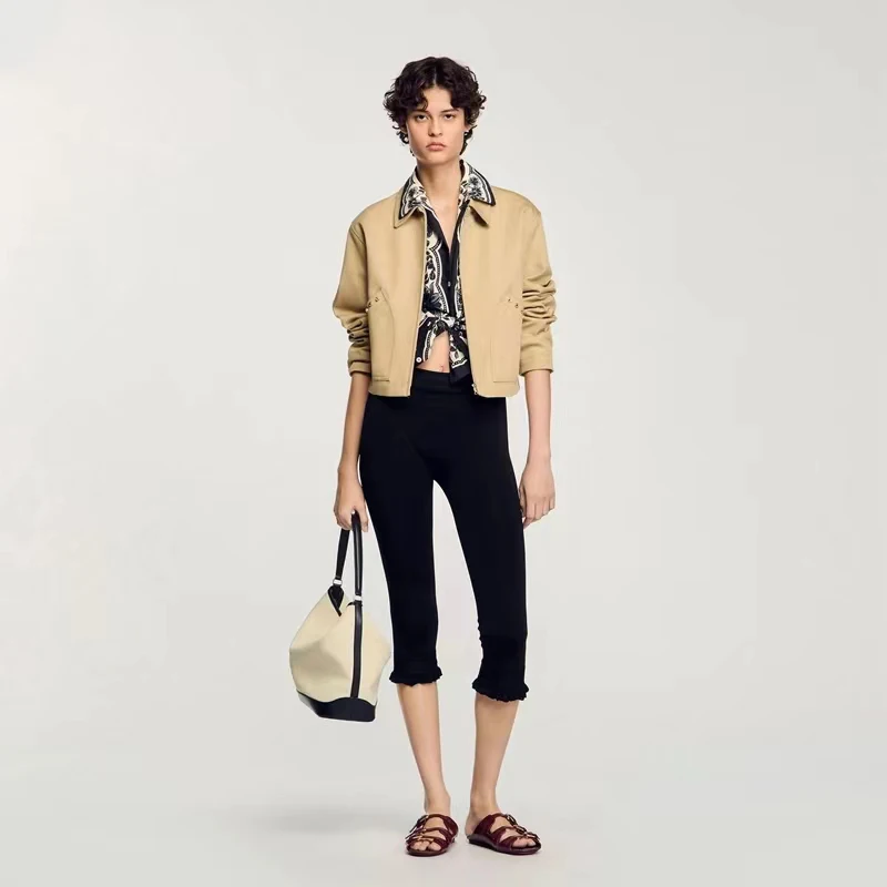 

Unique ort Outerwear Chic American Sle Women's Design Sensation Cool Series High Quali Spring Faion Top