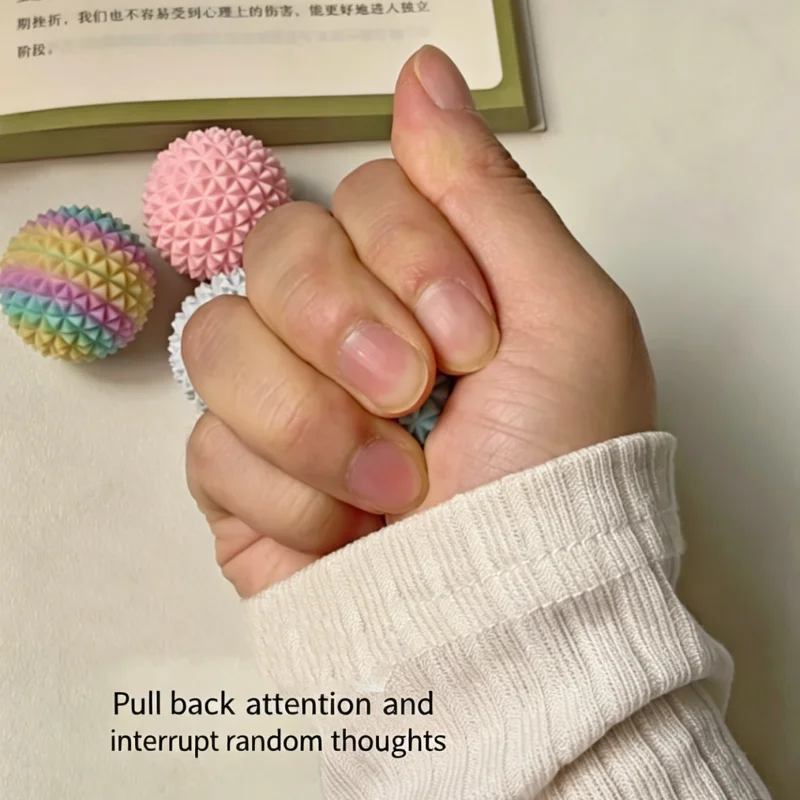 3D Printed Multi-Thorn Ball Reduce Stress Roller Keychain Novelty Light Pain Sensation Sensory Toy Hand Massage Anxiety Relief view 3