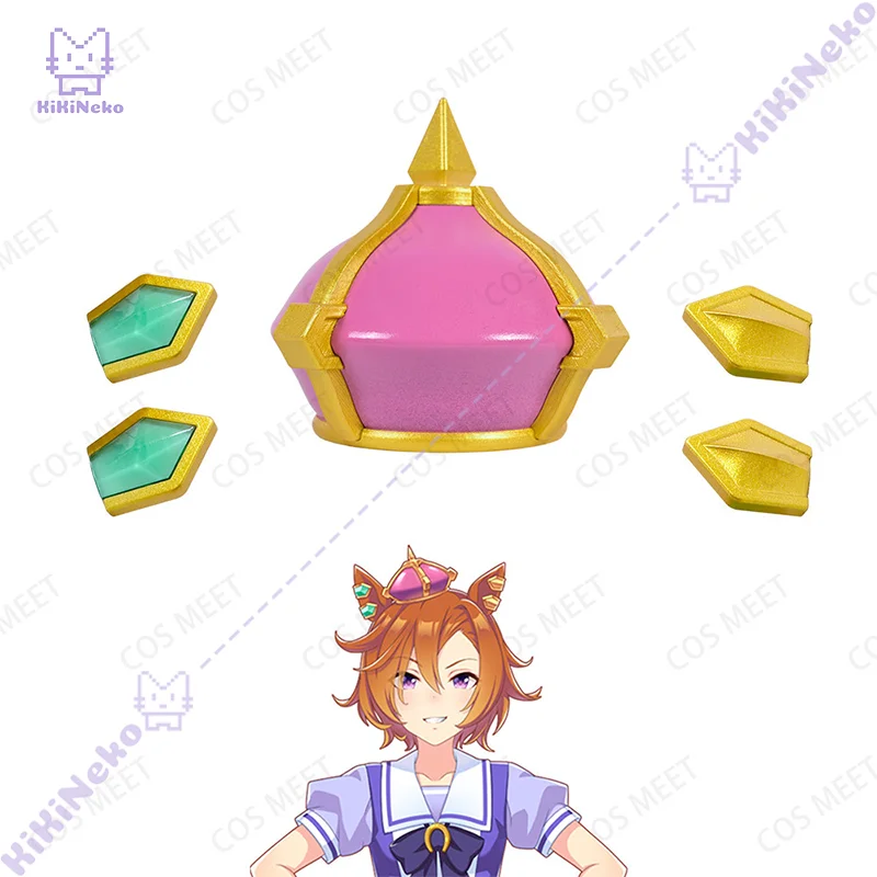 Game Uma Musume Pretty Derby T.M. Opera O Cosplay Headwear Crown Headwear Yellow Green Earrings For Comicon Party Adults