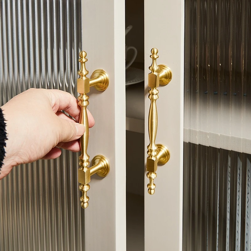 Solid Brass Furniture Handles Unique Design Handles for Wardrobe and Drawer Luxury Hardware Fitting Kitchen Cabinet Handles