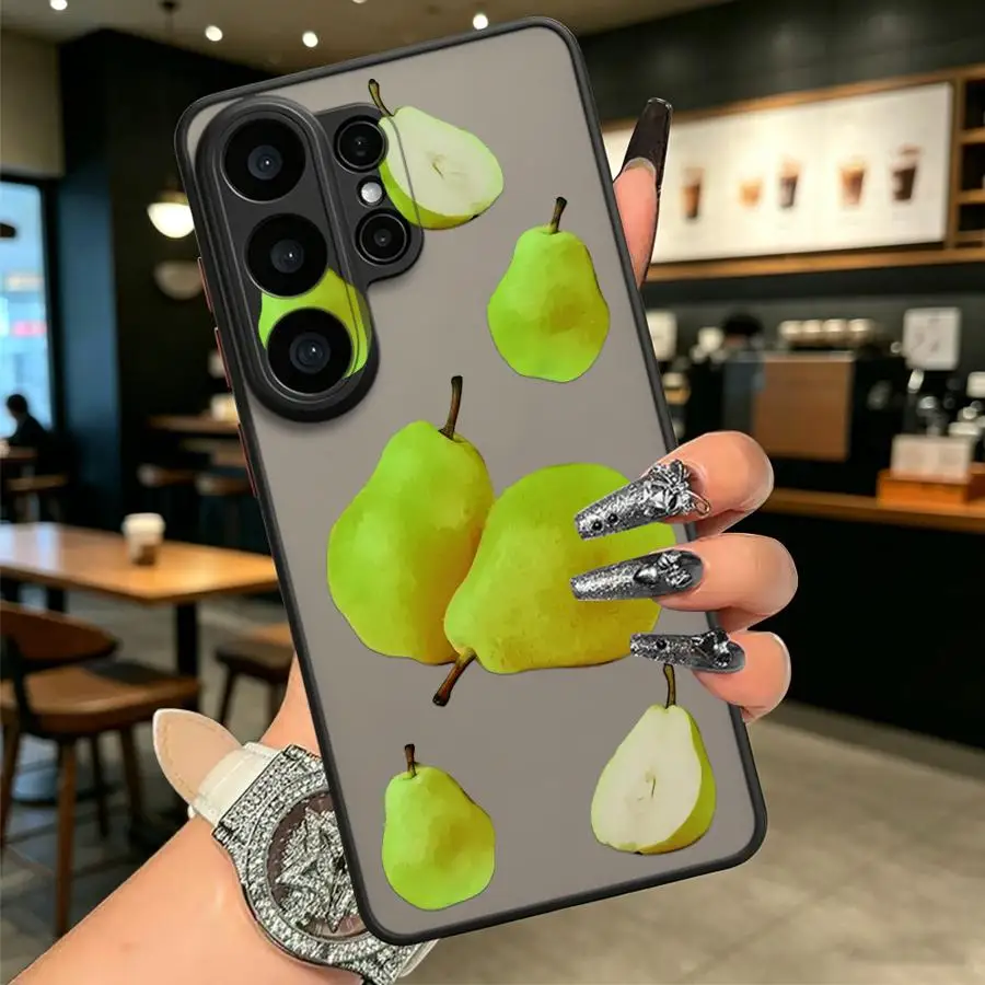 Case for Samsung Galaxy S26 Note 20 Ultra 10+ S24 Plus S25 Ultra S22 S20 FE S23 FE S21 Funda Back Phone Cover Green Pear Print