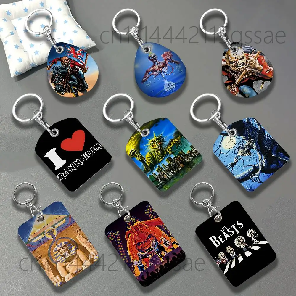 Eddie The Head Band I-Iron M-Maiden For AirTag Case Card Sleeve Holder ID Credit Bank Access Keychain For Air Tag Shell
