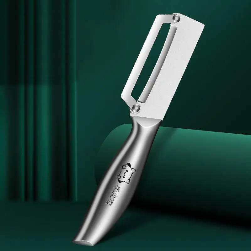 1Pcs Stainless Steel Skin Peeler 2-in-1 Melon Planer Pineapple Peeling Knife Kitchen Paring Tool Home Sugar Cane Paring Knife