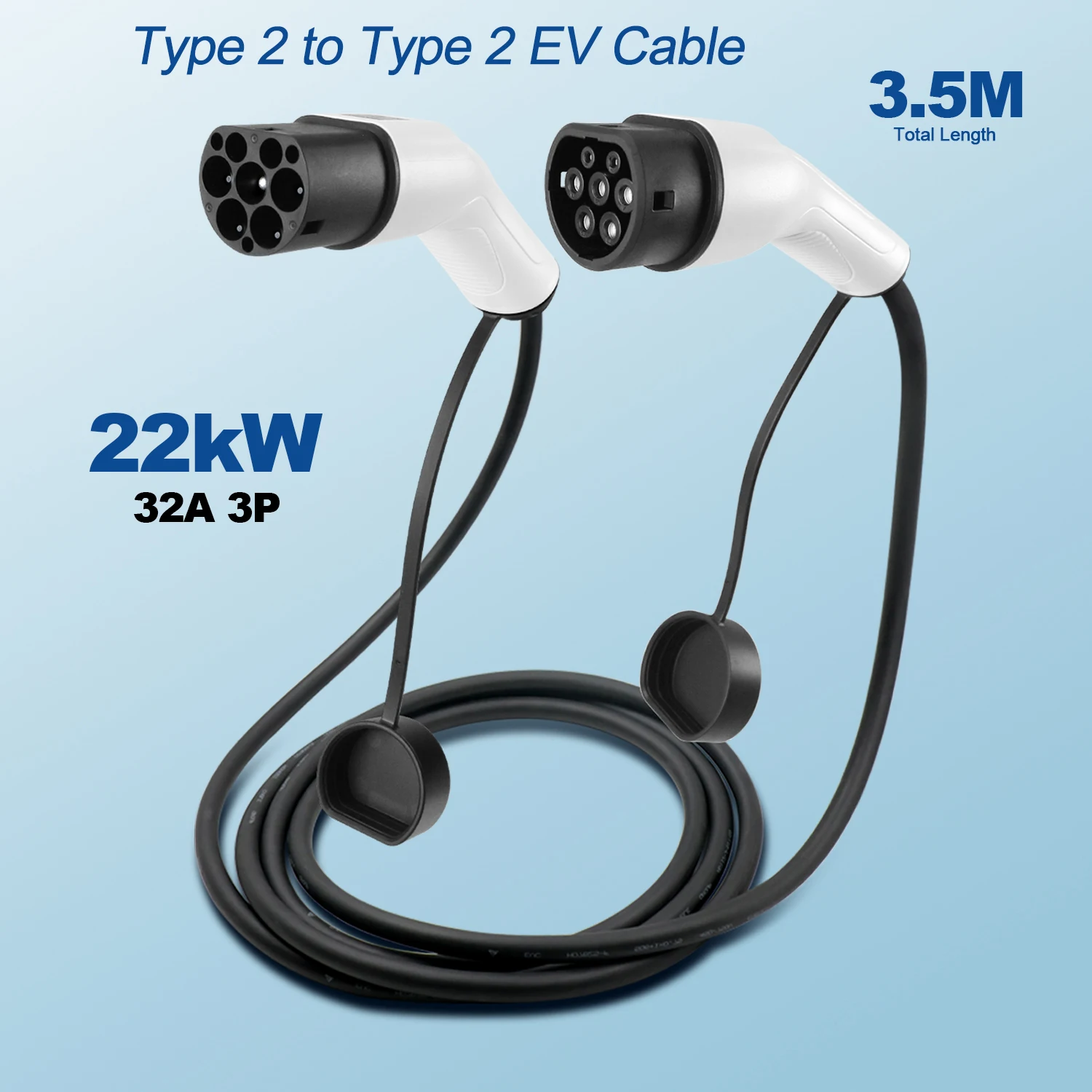 

Кабель для зарядки электромобилей Kolanky 22 кВт, Тип 2 (IEC 62196-2), для общественных зарядных станций