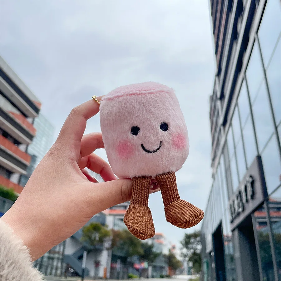 

12CM New Fun Keychain Cotton Candy Plush Pendant Toys Cute Soft Two Tone Keychain Bag Pendant Accessories Soft Doll Pendant Gift