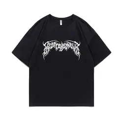 Rapper Destroy Lonely Logo Print T Shirt Man Oversized Cotton T-shirt Men Hip Hop Rock Punk Tshirt Short Sleeve Male Streetwear