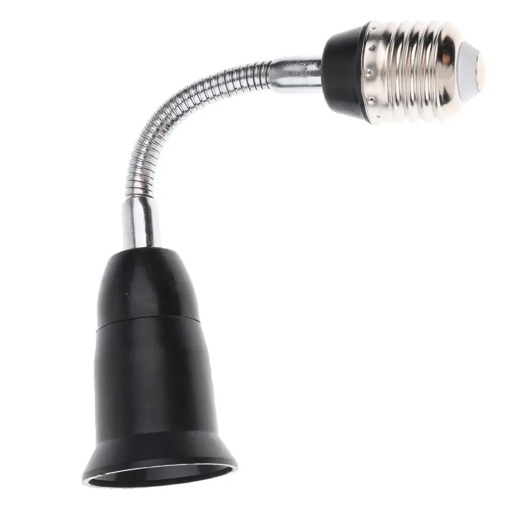 E27 Bulb Base Converter Rotatable Lamp Socket Flexible Plastic Extension for Home Decoration Lighting