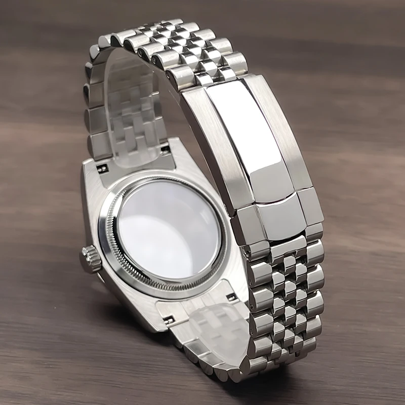 ตัวเรือนนาฬิกาขนาด 36 มม./39 มม. ขอบเพชร รุ่น DJ Jubile หรือ President สายแบบสายข้อมือ กระจกแซฟไฟร์ สำหรับดัดแปลงใส่เครื่อง NH35/NH36