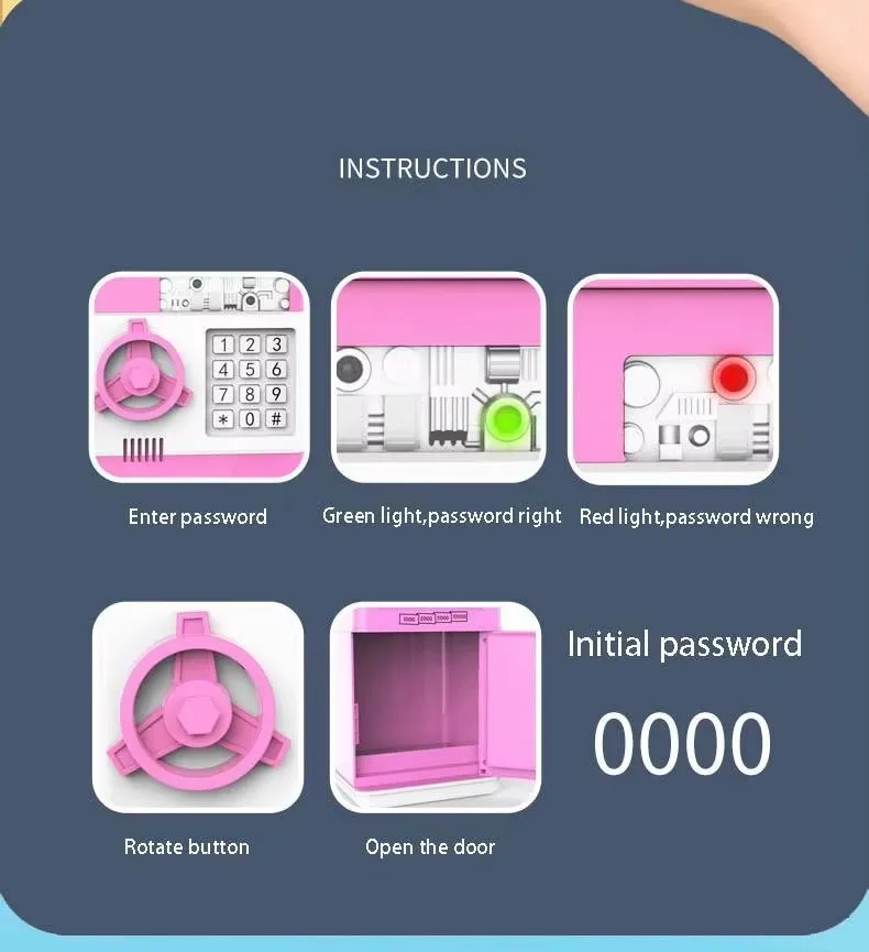 بنك المال الإلكتروني للأطفال على شكل خنزير هدايا للأطفال صندوق توفير المال الورقي التلقائي