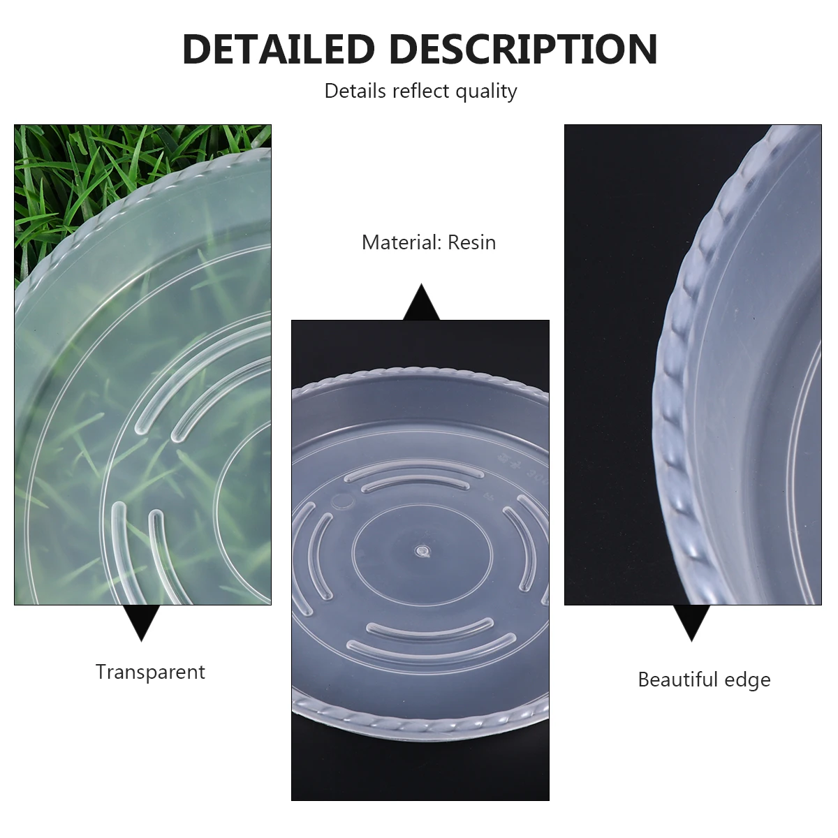 

2pcs Round Plastic Flowerpot Tray Transparent Plant Pot Base Sturdy Non-Slip Flat Bottom For Household Garden Indoor Balcony Use