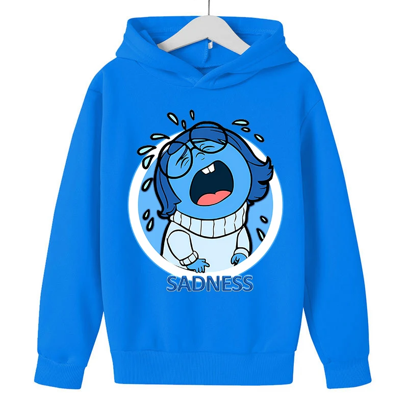 New Inside Out 2 Kids Hoodies Cute Cartoon Printed Children Tops Boys Girls Casual Hooded Sweatshirt 2024 Baby Autumn Clothes