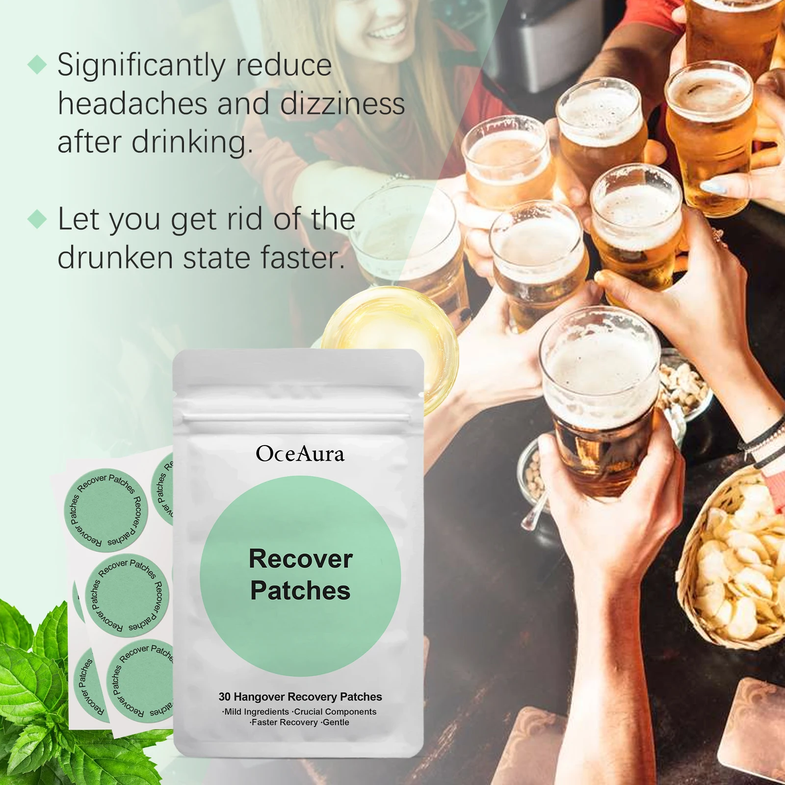 GLP-1 Body Care Patch Fat Burning Patch Appetite Control Hangover Relief Recovery Concentration Focus Patch Body Sculpting Patch view 6