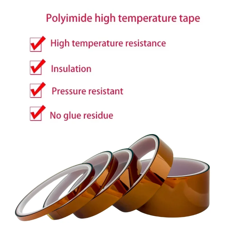 Gold Finger High Temperature Polyimide Tape Heat Resistant Insulation Adhesive for PCB Soldering 3D Printing Battery Protection