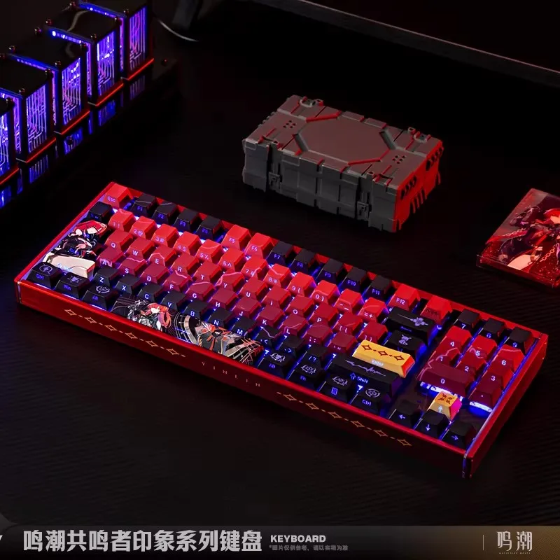 Wuthering Waves Yinlin Custom Mechanical Keyboards Three-Mode Connection RGB Lighting 89-Key Side-Engraved Keycaps Keyboard