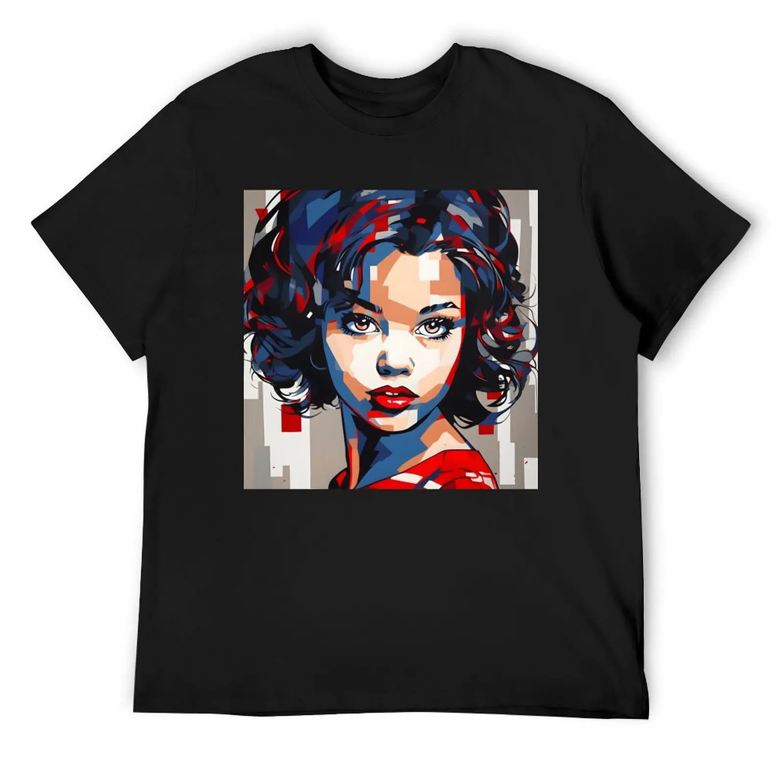 

Abstract beauty girl Face Painting T-Shirt sweat rapper graphic tees oversized t shirt t shirt men