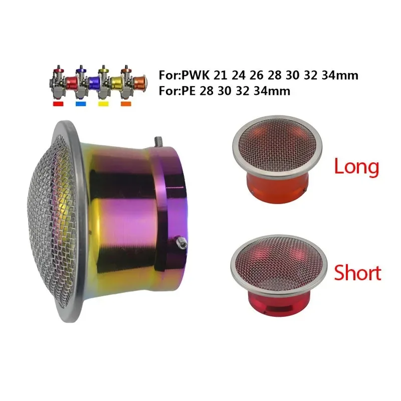 For Keihin OKO PWK Air Filter Wind Horn Cup Trumpet with Mesh PWK21 24 26 28 30mm PE28 30mm motorcycle carburetor 50mm 55mm
