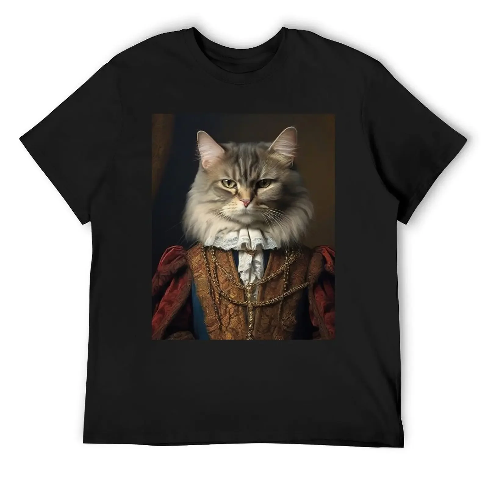 Regal Whiskers: Renaissance Aristocrat Cat T-Shirt essential t shirt graphic t shirt vintage shirts graphic mens white t shirts