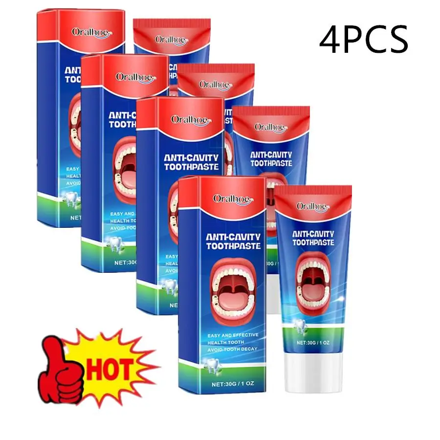 Reparador de blanqueamiento dental, 4 piezas, anticavidades, elimina el dolor de dientes, alivia la Periodontitis