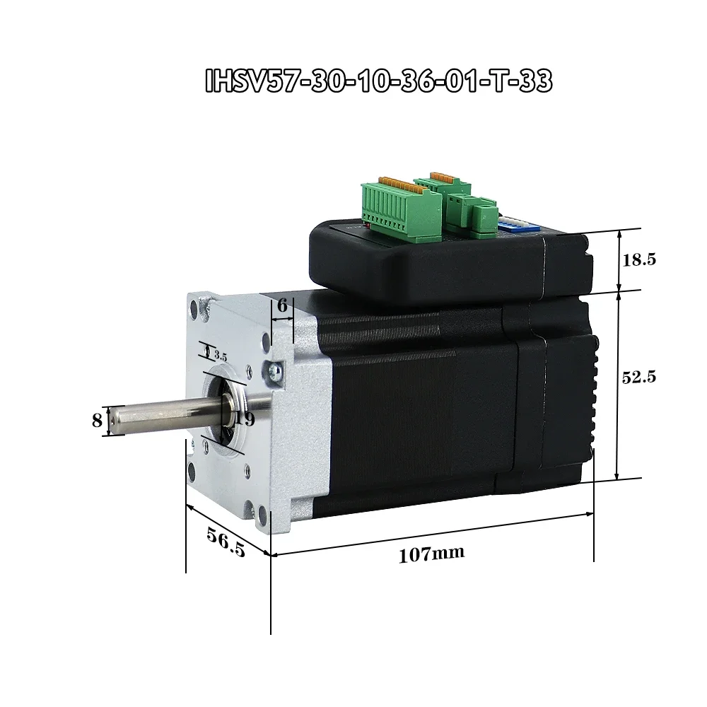 JMC 100W 140W 180W IHSV57-30 Nema23 57mm 3000RPM 36VDC Closed Loop Integrated Servo Motor DSP Control Chip for CNC Machine Kits