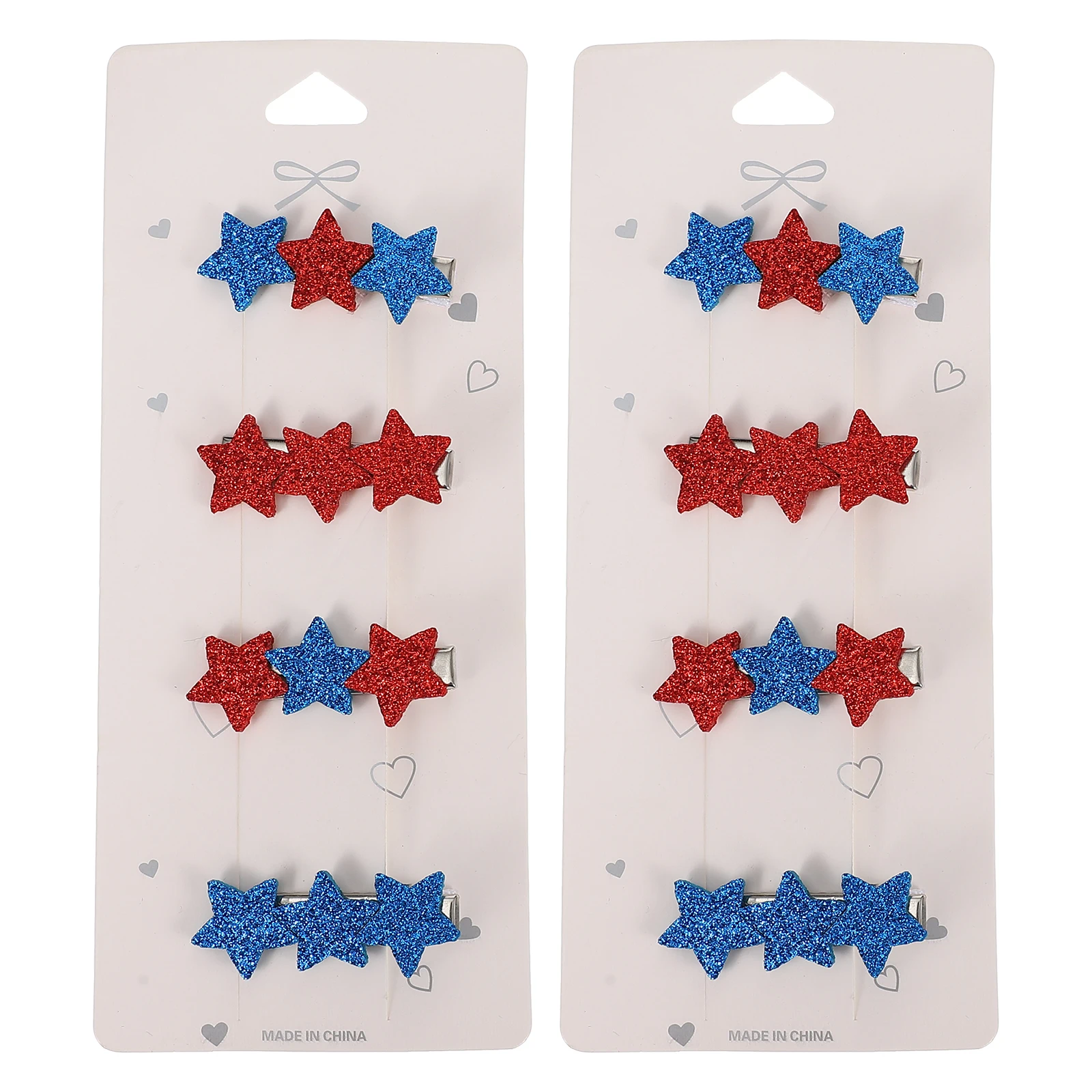 

8pcs Star Clips Patriotic Kids Headdress 4Th Of July Independence Day Party Favors Hair Accessories National Day Costume