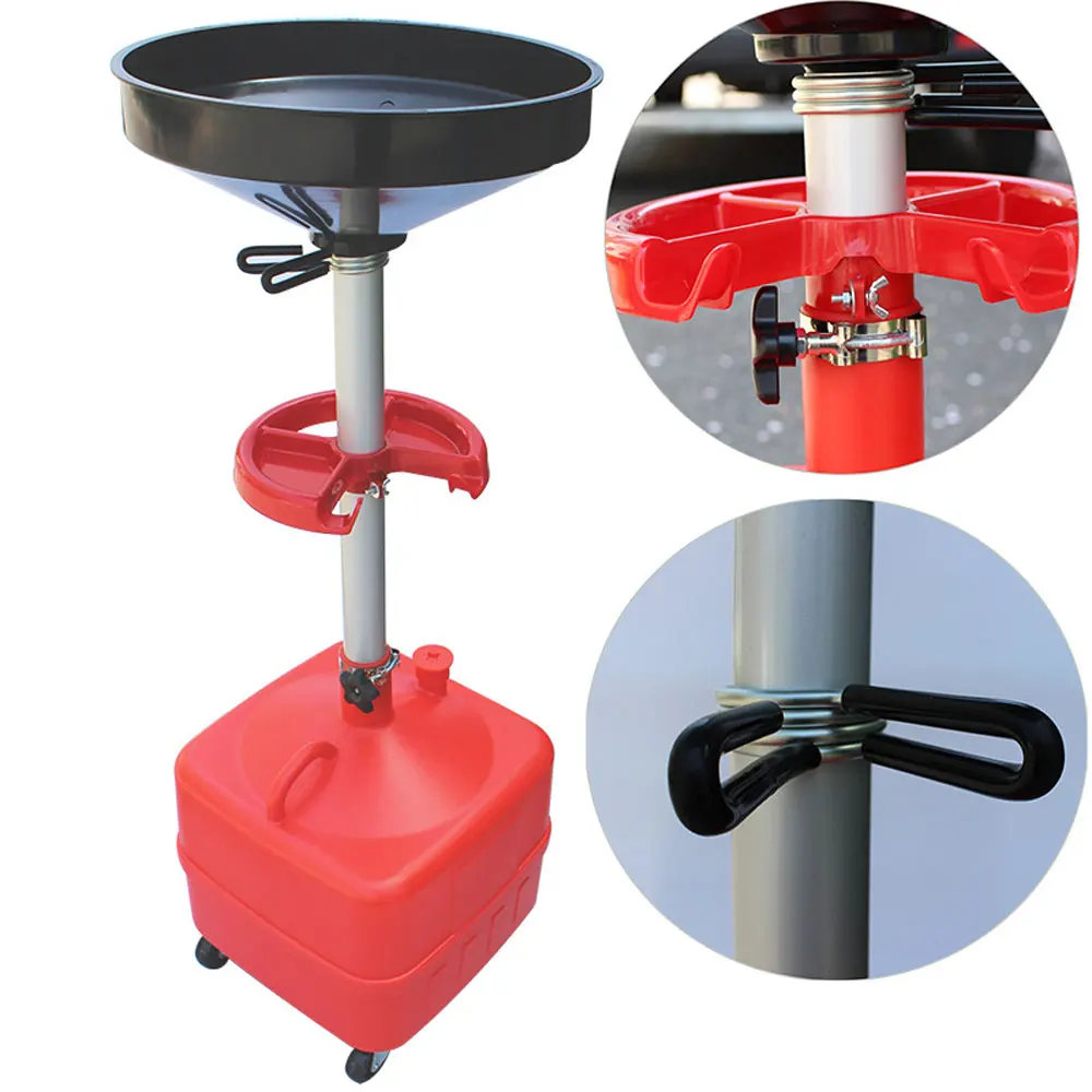 34L Oil Recovery Bucket Waste Oil Collector Large Capacity Gear Oil Receiver Oil Change Equipment Engine Oil Suction Machine