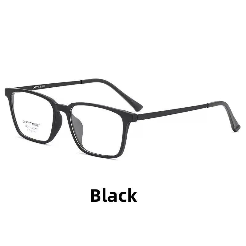 Fashion Eyewear Retro Square Titanium TR90 Large Size Eyeglasses Frame Men Women Anti Blue Light Anti Radiation Glasses 9822