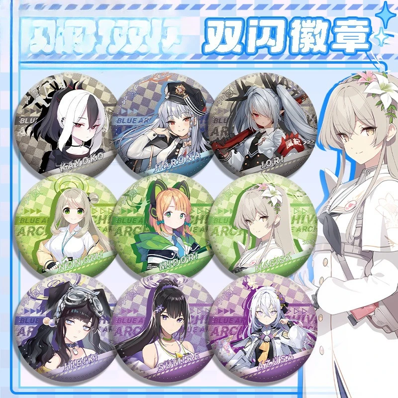58mm Anime Game Aomori Mine Ushio Noa Imashino Misaki Decoration Figure Collectible Badge Cartoon Cosplay Brooches for Clothes