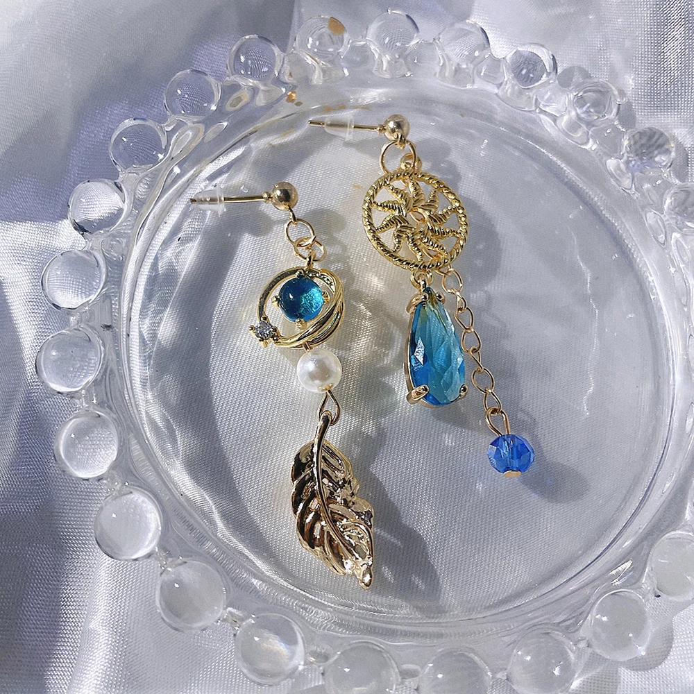 Game Genshin Impact Wanderer Kunikuzushi Scaramouche Cosplay Balladeer Asymmetric Earrings Women Eardrop Jewelry Accessories