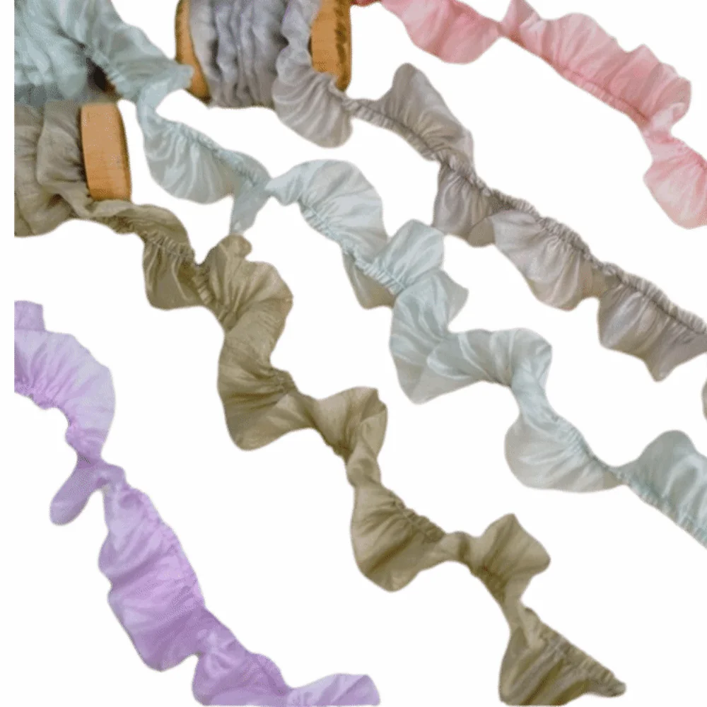 Polyester Pleated Lace Ribbon Lace Material 3cm Wide Ruffle Sewing Fabric Pleated Clothing DIY Supply Dress Decoration