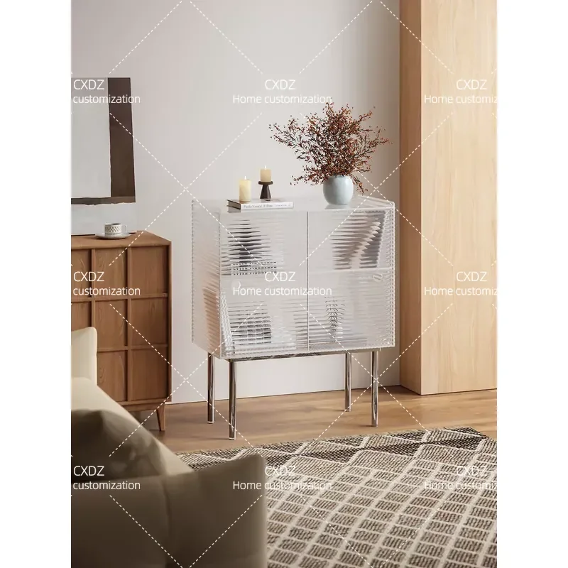 Acrylic Dining Side Cabinet Living Room Sofa Side Table Modern Simple Storage Cabinet Locker Porch Entryway Console