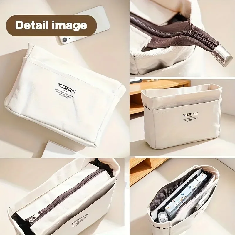 

Waterproof canvas portable bag, middle bag, makeup bag, multi-functional travel storage bag