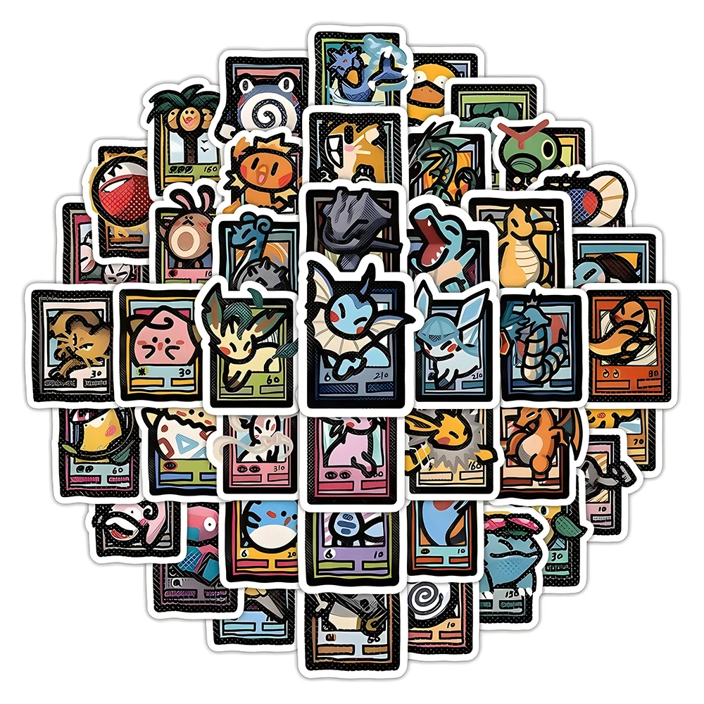 10/30/50/103 Stück Lustige Pixel-Style Pokemon Aufkleber Niedliche Pikachu Charmander Anime-Sticker Spielzeug Wasserfeste DIY Handy Laptop Fahrrad Dekorationen