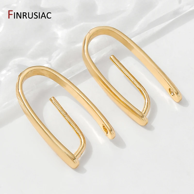 14/18K Gold Plated Brass Pendant Clip Pinch Bail Clasp Charm Connectors For DIY Necklace Jewelry Making Accessories