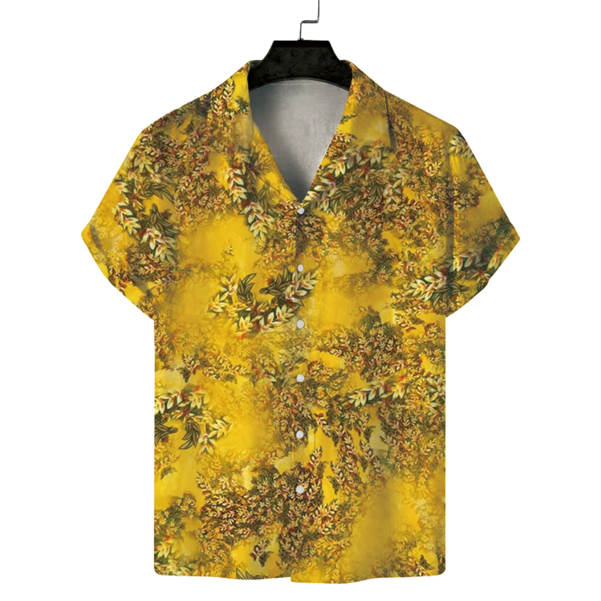 Men's Leisure Stripes Print Hawaiian Shirt Man Beach Casual Shirts Short Sleeves Comfortable Graphic Elegant Oversized Blouses