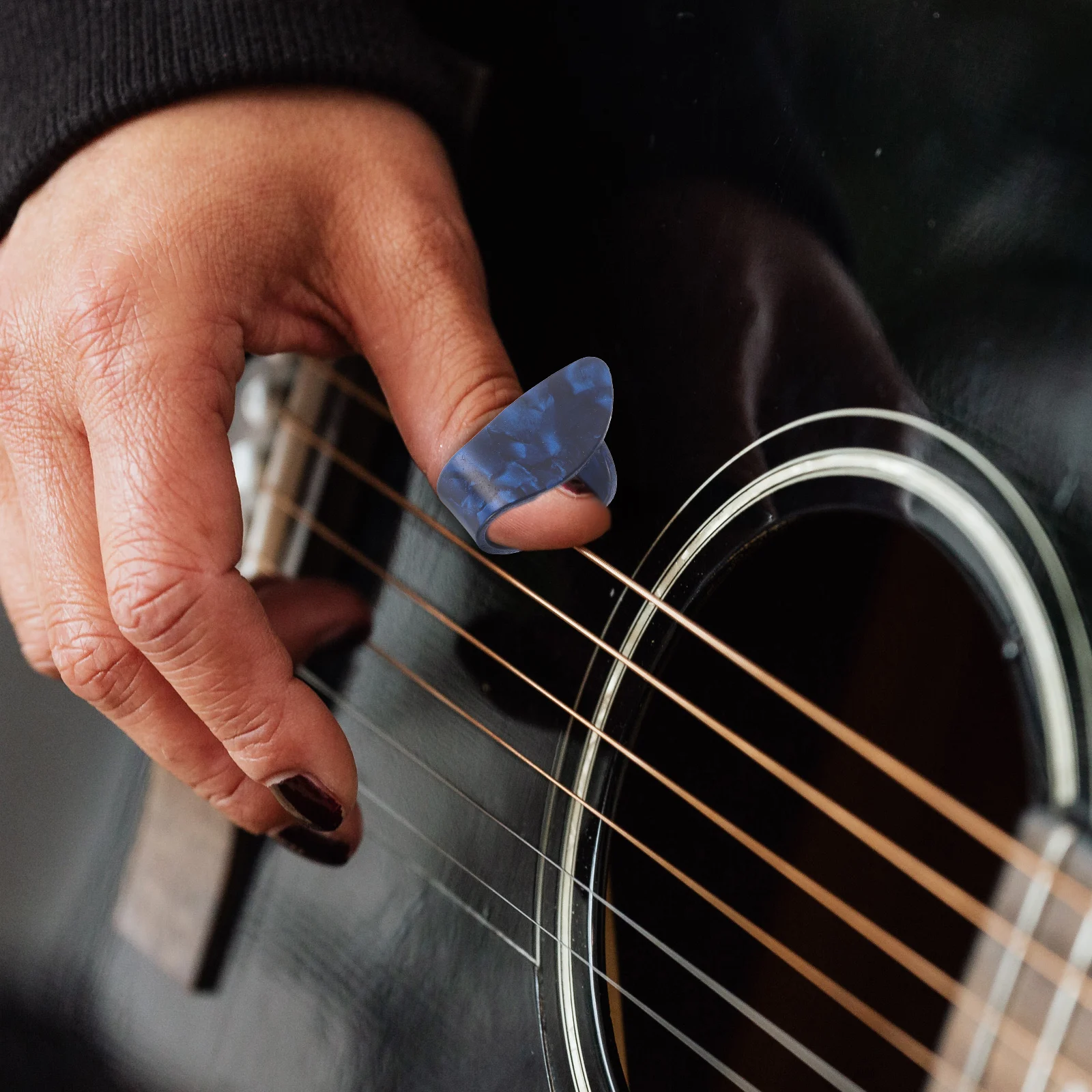 

12 Pcs Guitar Pick Finger Picks Medium Musical Instrument Accessories Thumb Folk Thin for Acoustic Metal