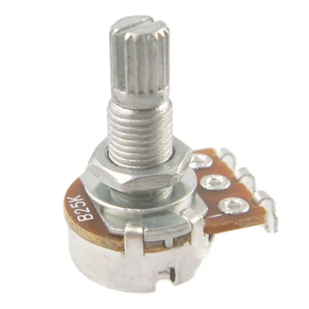 Guitar Bass Potentiometer 18mm Split Shaft Volume Control Metal Plastic Mini Pot for Ukulele Mandolin Pedal Repair