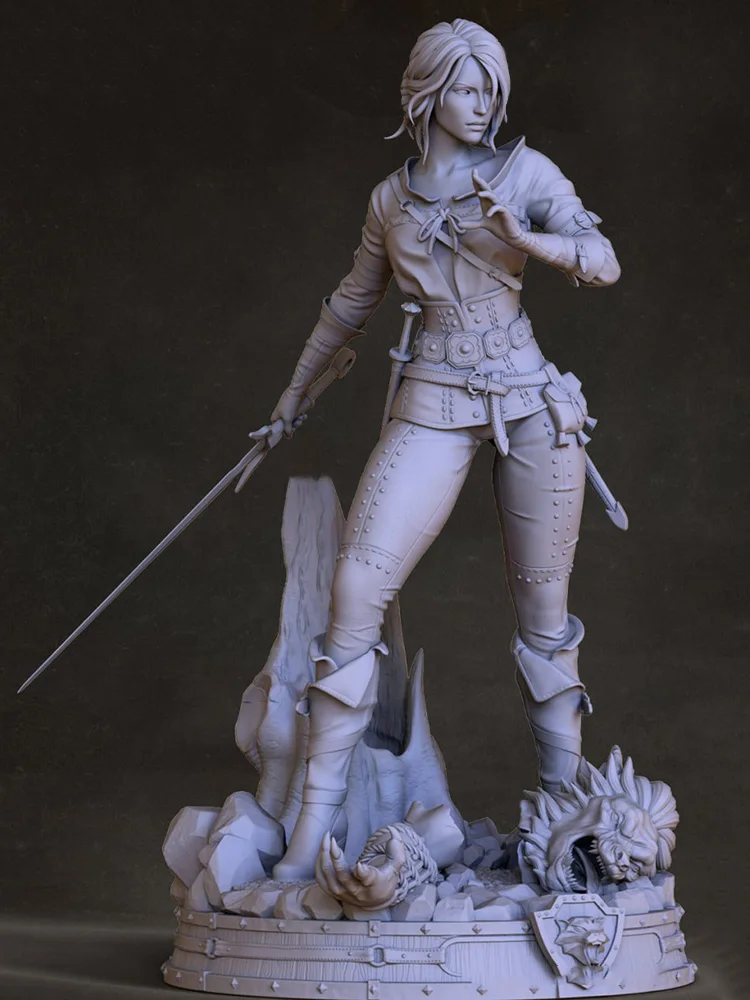 1/24 75mm 1/18 100mm Resin Model Kits Witch Female Warrior  Sculpture Figurine Unpainted No Color RW-1268