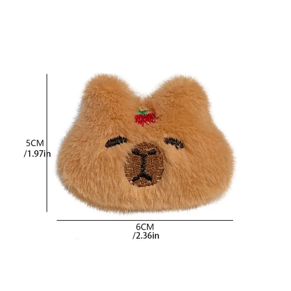 Creative Capybara Plush Doll Hair Clip Headwear Brooch Cute Cartoon Animal Fluffy Animals Hairpin Fashion Accessories