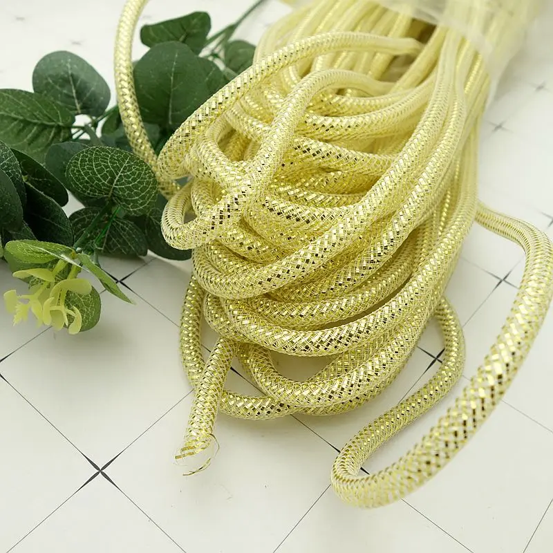 10m Colored Mesh Tube Rope 4mm 8mm Mesh Tubular Crinoline Tube Wedding Dress Skirt Clothing Mesh DIY Making Craft Accessories