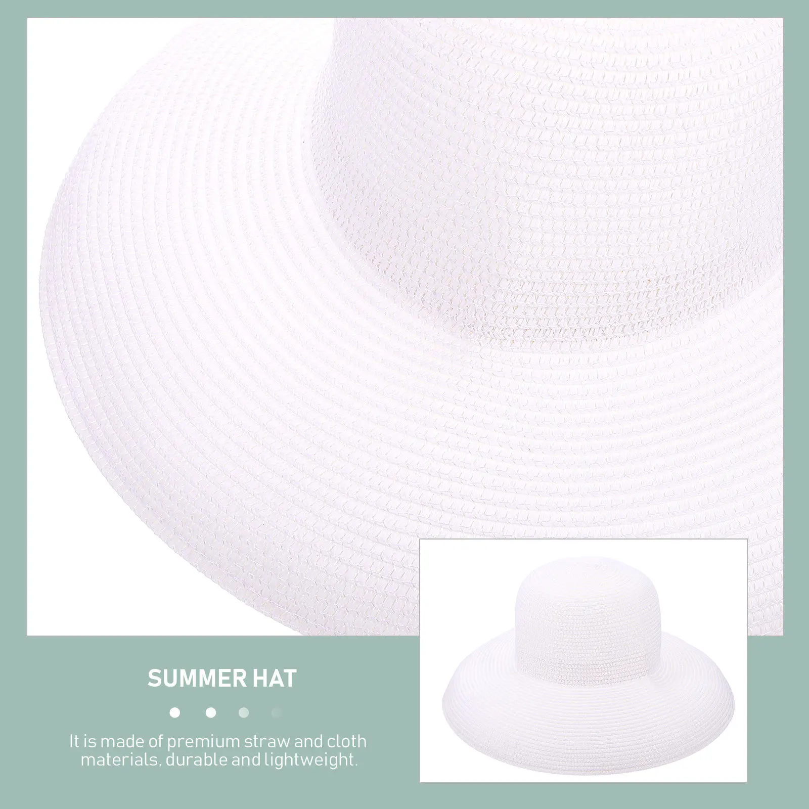 

1Pcs Sun Protection Hat Straw Woven Large Brim Breathable Outdoor Beach Sunshade Uv Protection Hat Summer Travel