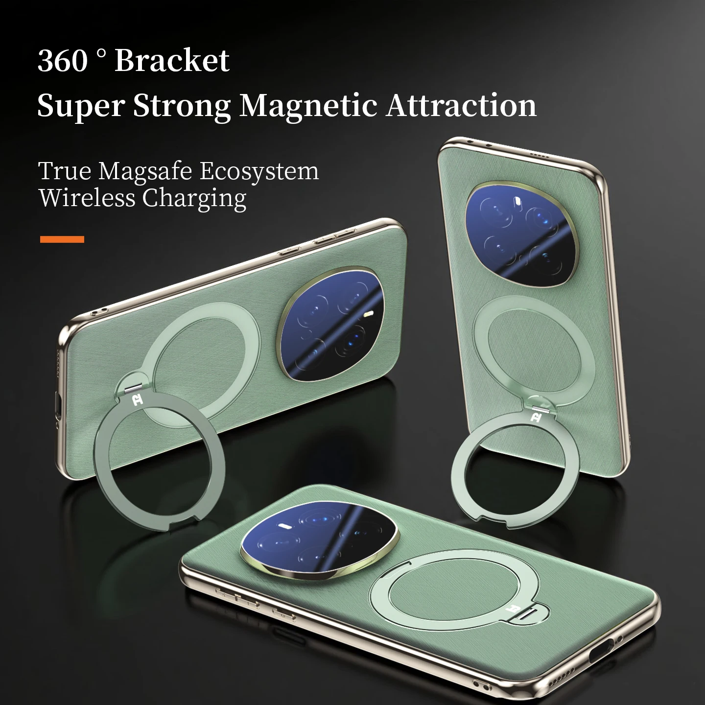 

Luxury Leather Magnetic Phone Case for Honor Magic 7 6 Pro Lens Tempered Glass Protection Rotation Holder Plating Back Cover