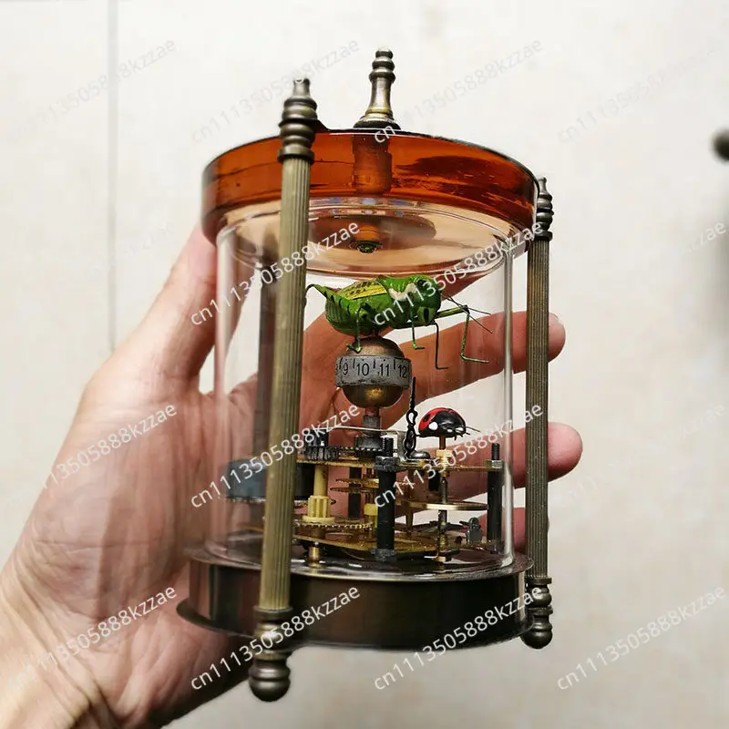 Retro Insects Figurines Desktop Miniatures Clock Figurines Bedroom Machine Table Clock Classical Home Decoration Accessories