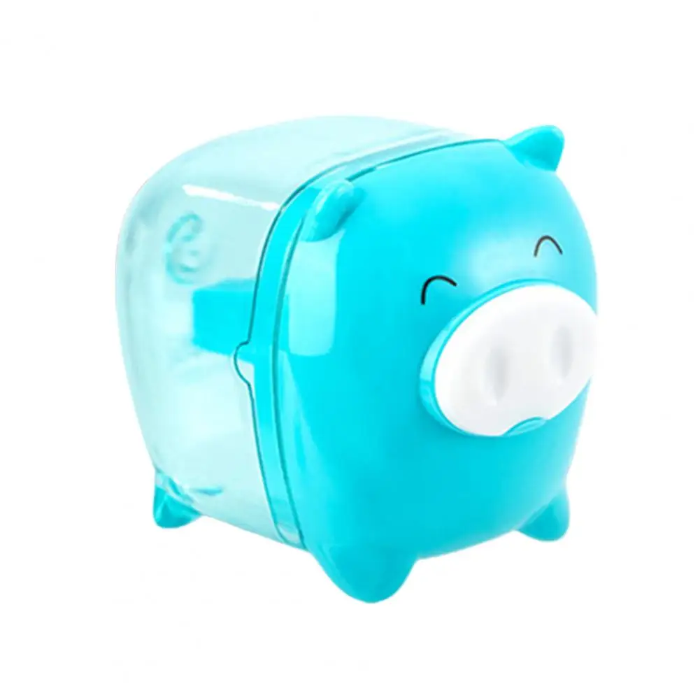 Manual Pencil Sharpener Pig Shaped Plastic Waste Storage Convenient Pencil Curler for Desktop