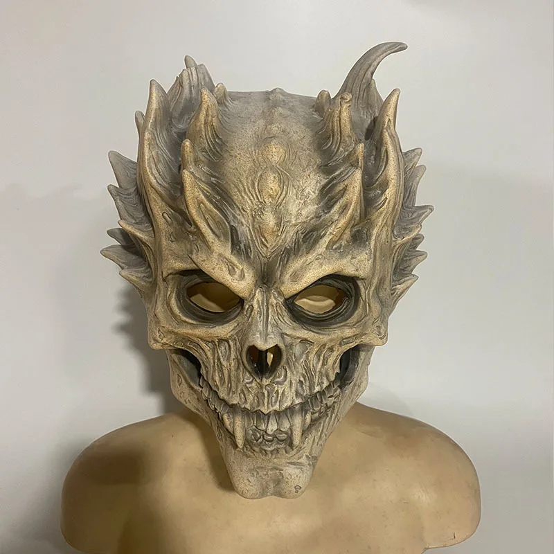 Skeleton Skull Latex Mask Cosplay Accessories Halloween Novelty Character Props Party Funny Scary Dance Party Acting Mask