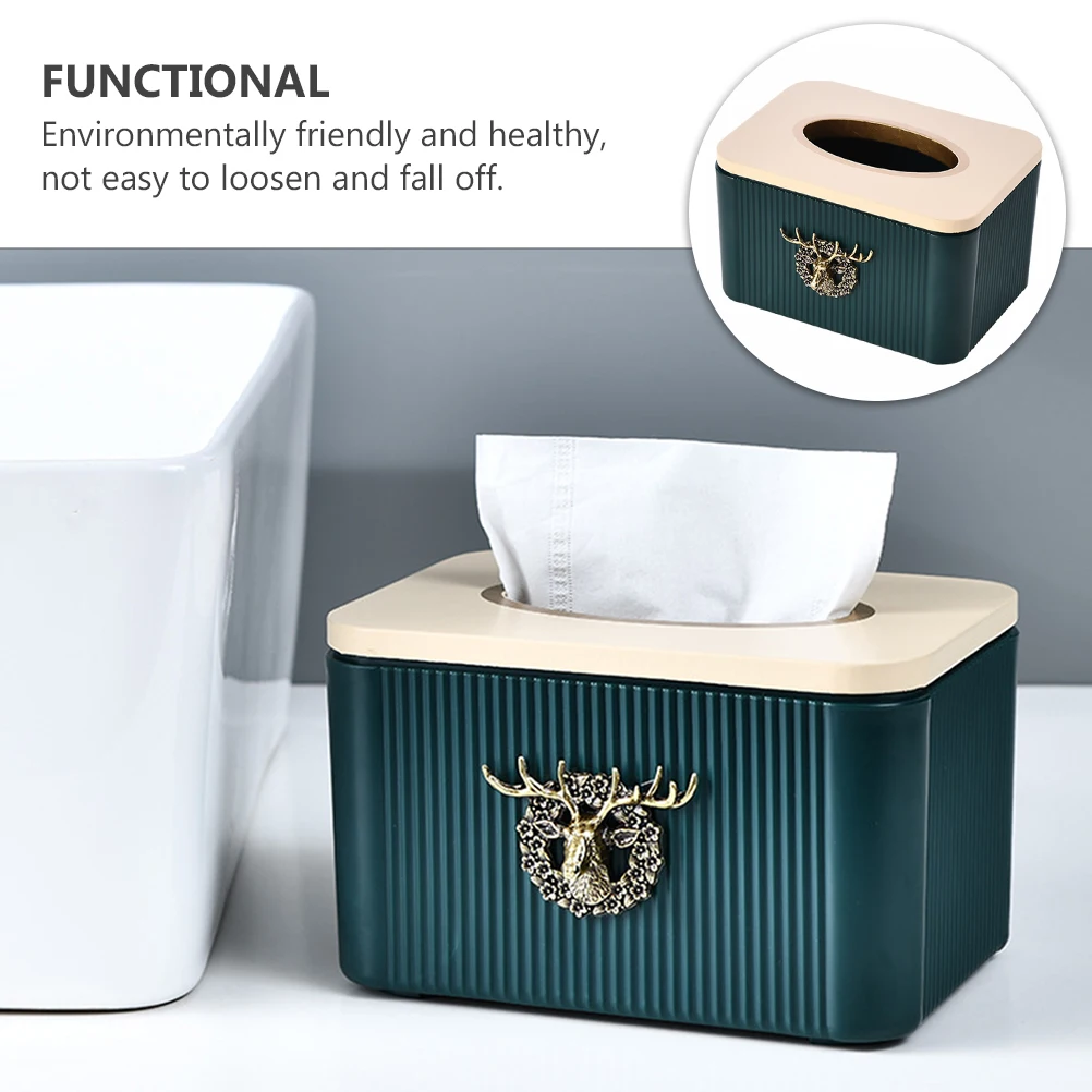 

Creative Deer Box ABS Material Home Storage Smooth Pull Compact Multi purpose Napkin Multi Purpose Tissue Box Holder