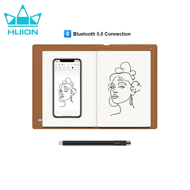 Huion Note Smart Notebook Tavoletta grafica wireless 50 pagine Blocco note A5 Blocco note elettronico Supporto iOS iPadOS Dispositivo Android