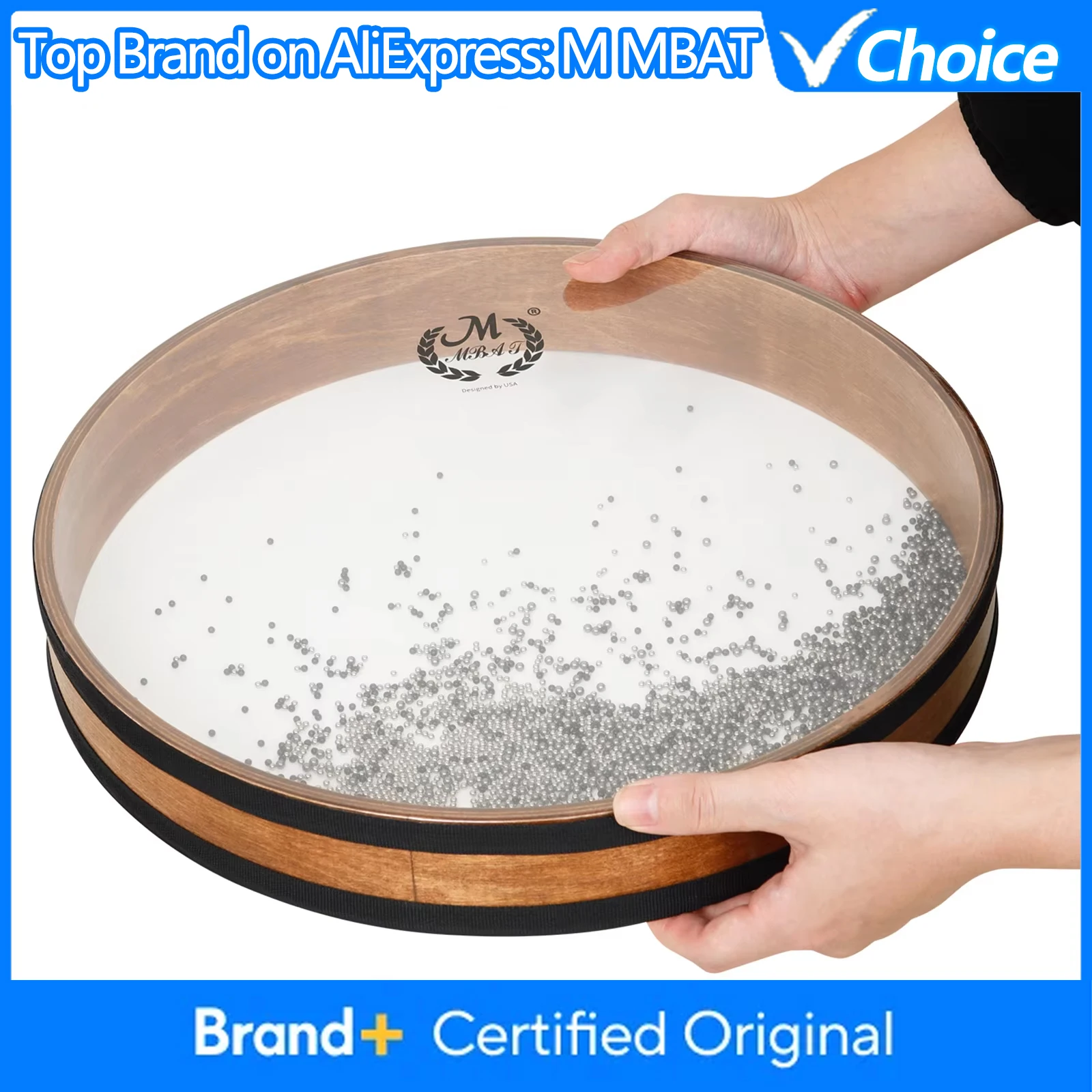 

M MBAT 16 Inch Waves Sound Ocean Hand Drum Percussion Instrument Wave Bead Ocean Drums for Children Beginner Gift